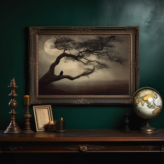 Ancient Oak Meets Moonlit Solitude