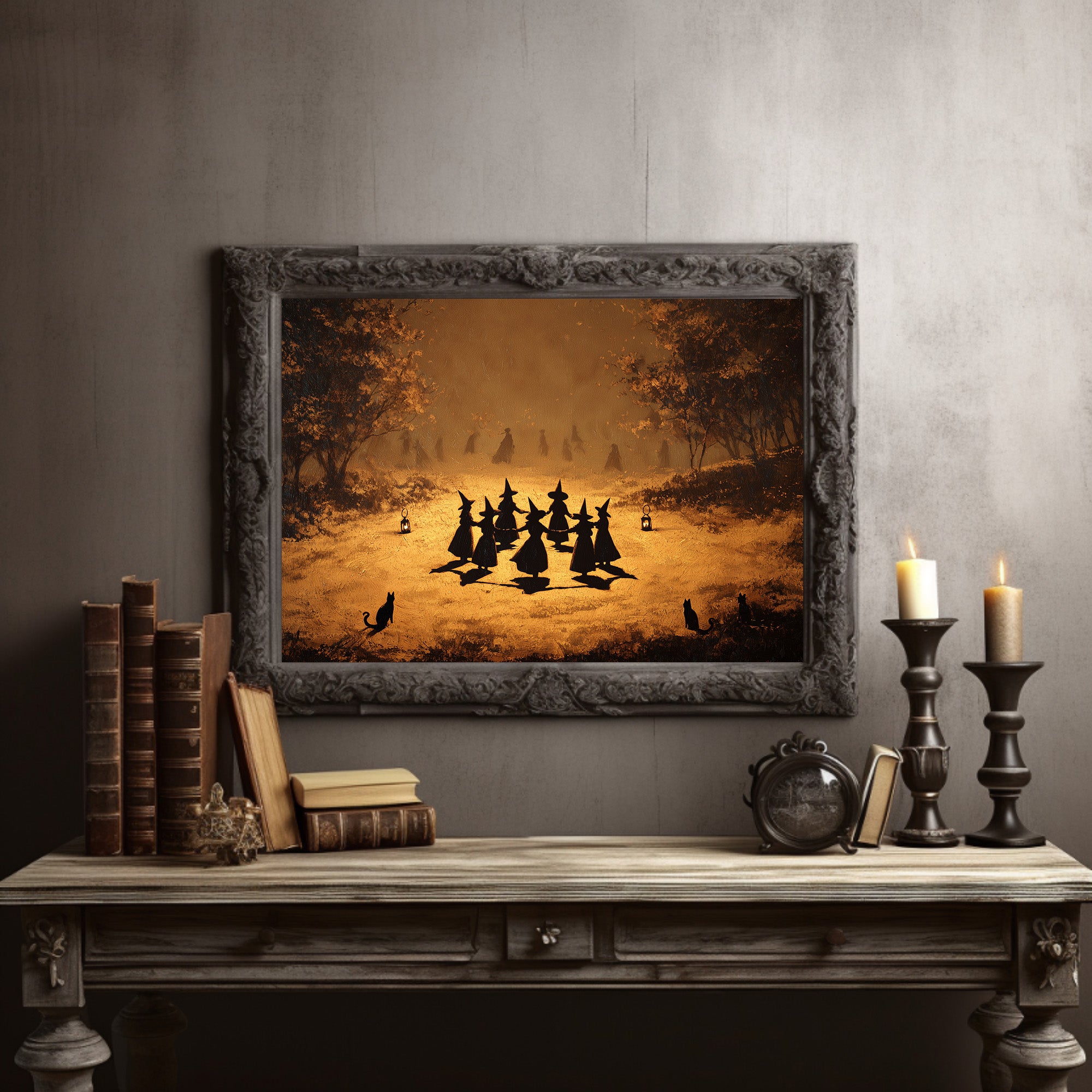 Autumn Coven Gathers By Moonlight