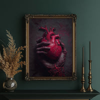 Crimson Pulse Beneath Stone Fingers