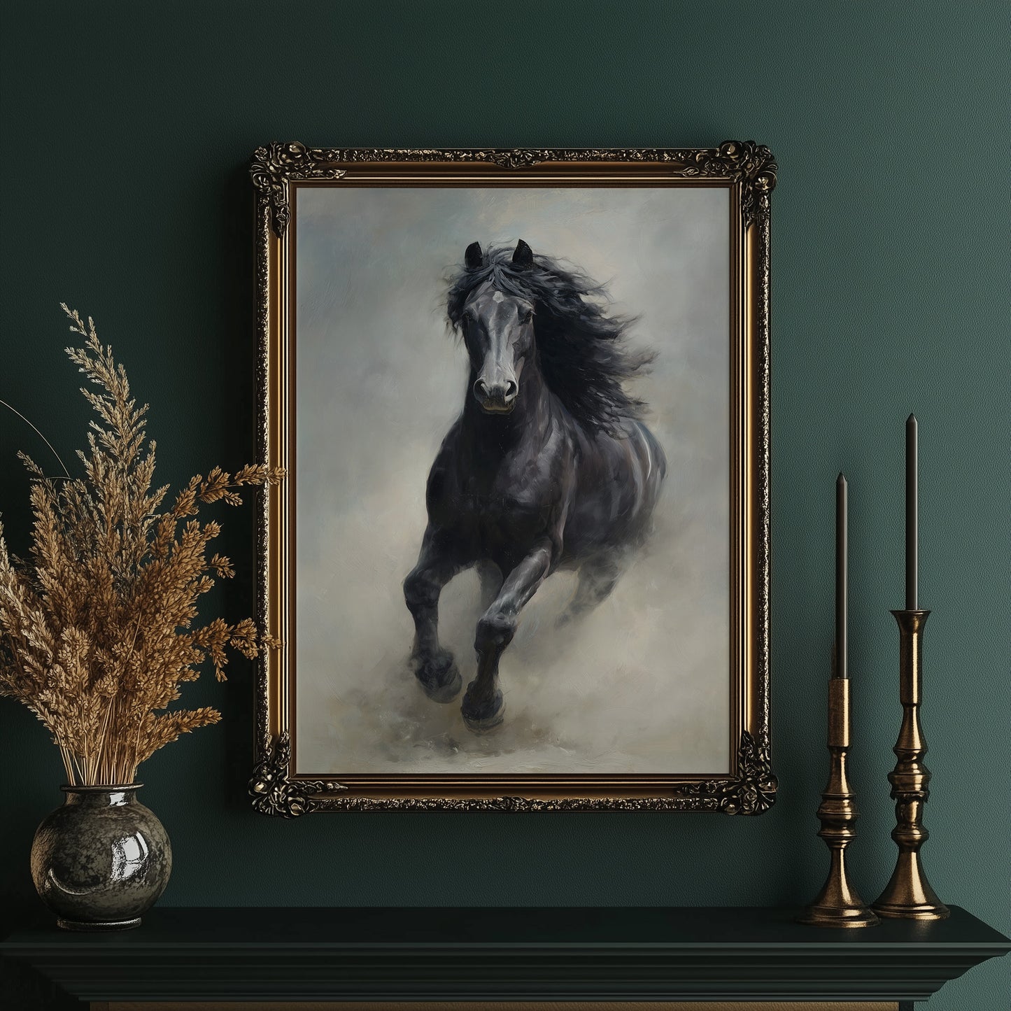 Untamed Spirit Against Dark Walls