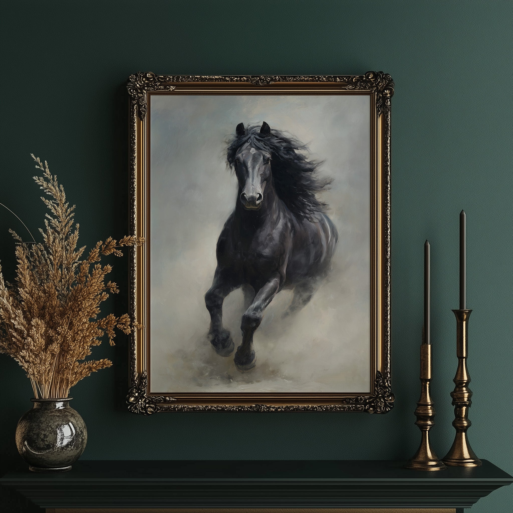 Untamed Spirit Against Dark Walls