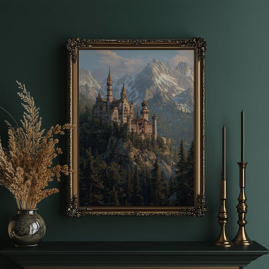 Alpine Fortress Crowns Misty Peaks