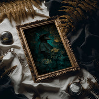 Plague Doctor Among Pale Blossoms