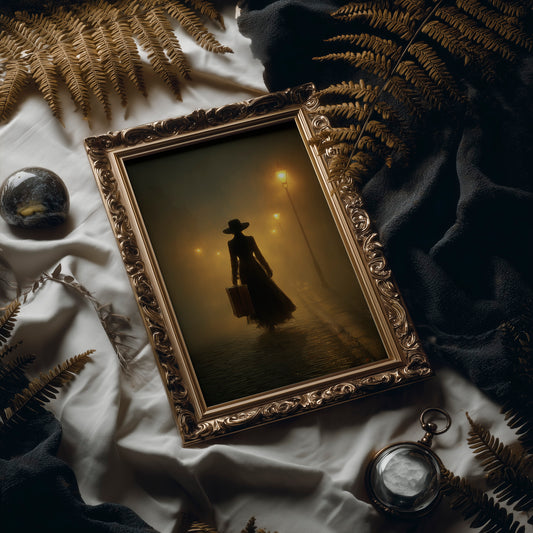Mist Traveler Under Golden Lamps