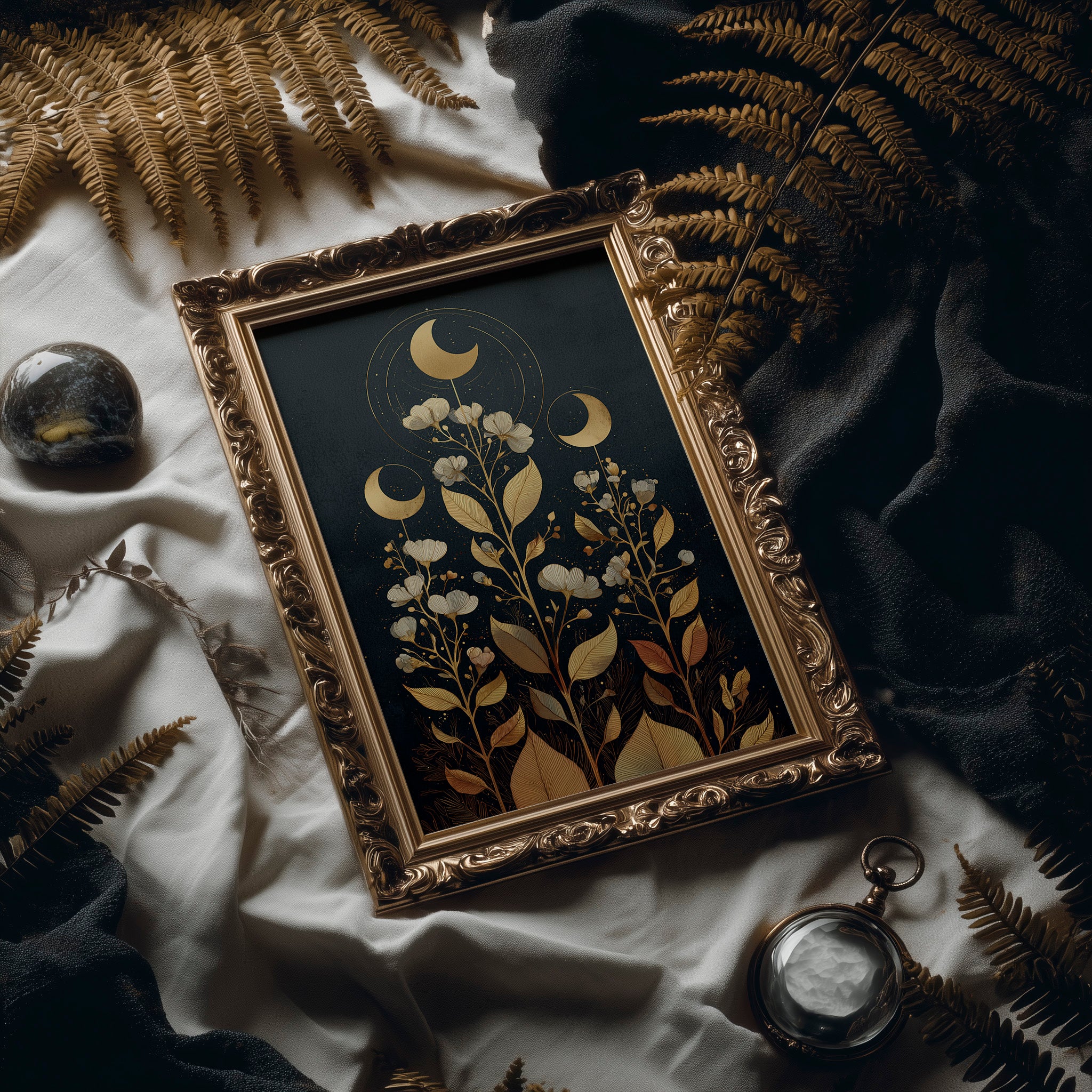 Celestial Flora Under Night Sky
