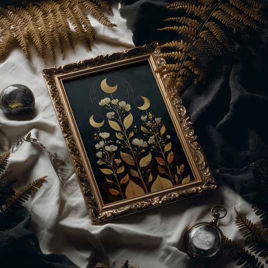 Celestial Flora Under Night Sky
