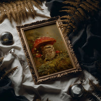 Woodland Sentinel Under Crimson Cap