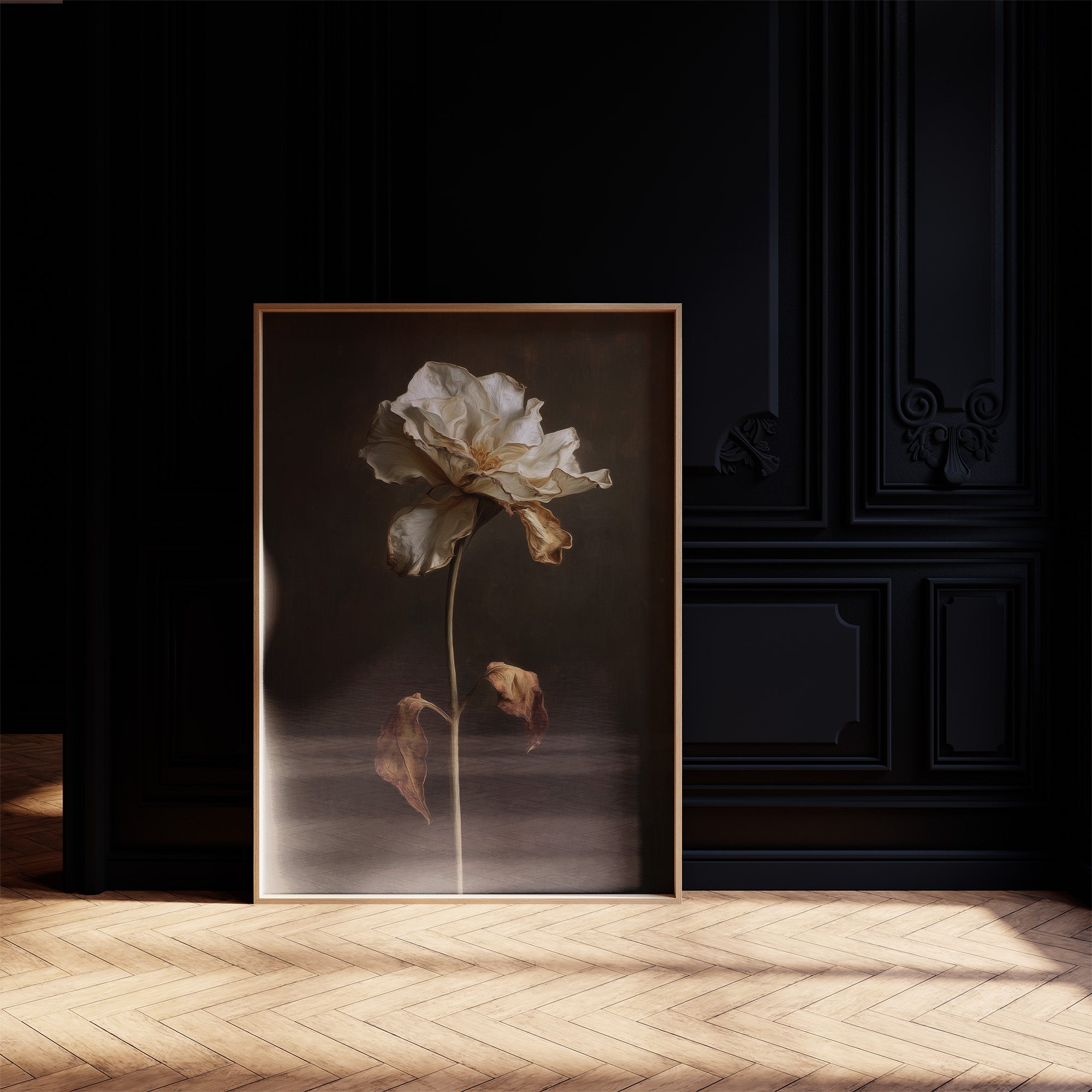 Ivory Petals Against Dark Silence