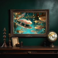 Pale Wanderer Among Turquoise Depths