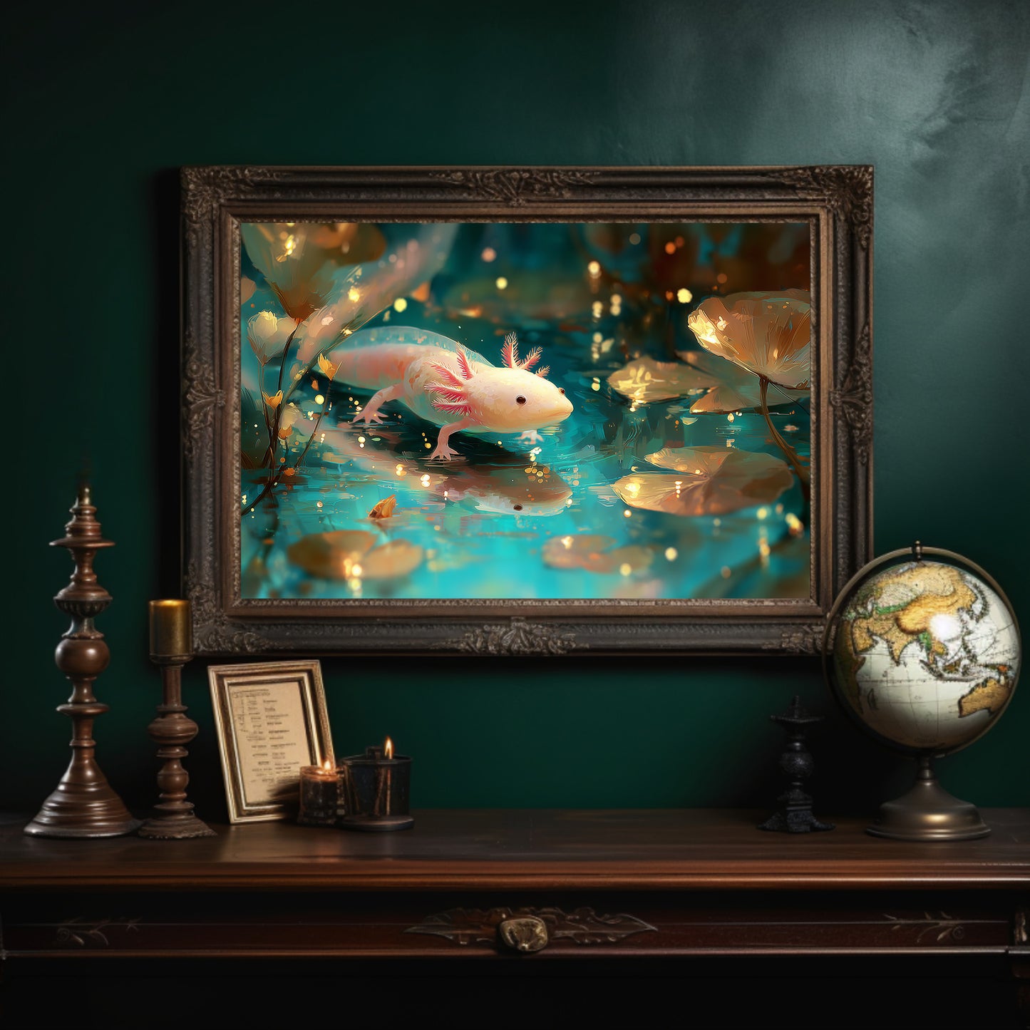 Pale Wanderer Among Turquoise Depths