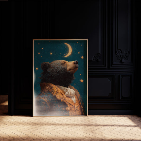 Noble Bear Gazes At Stars