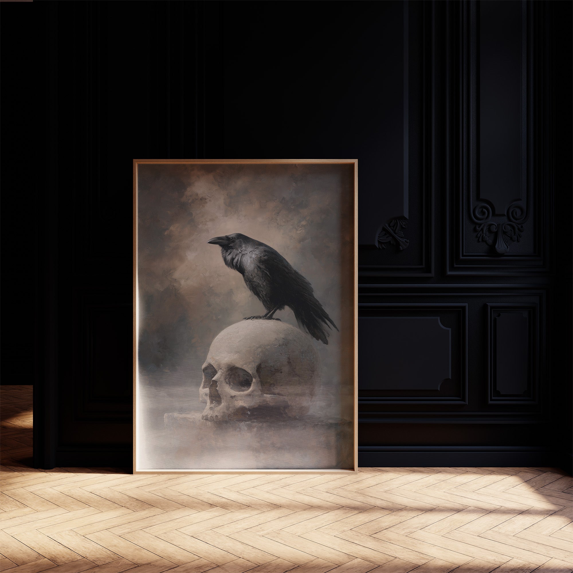Raven Perches On Mortal Throne