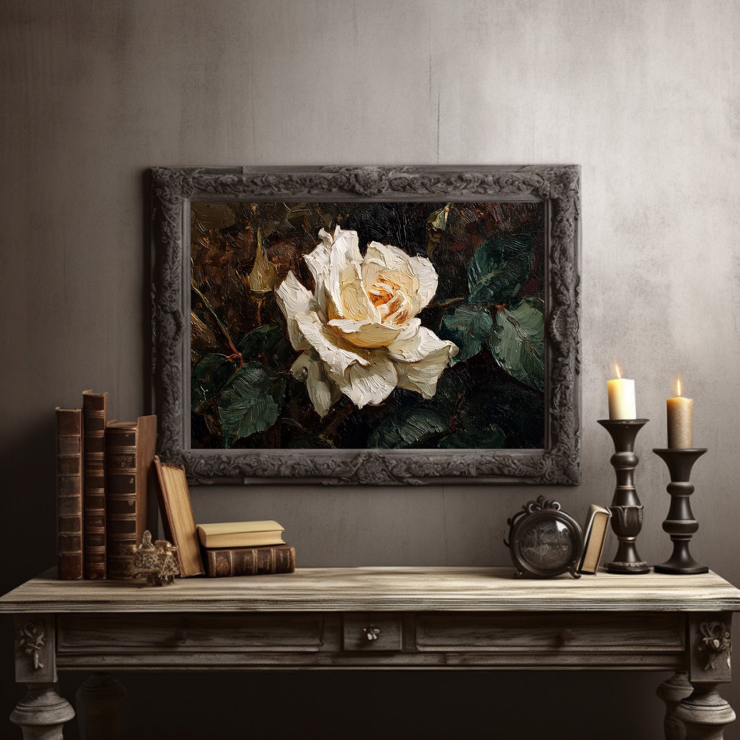 Cream Petals Among Literary Treasures