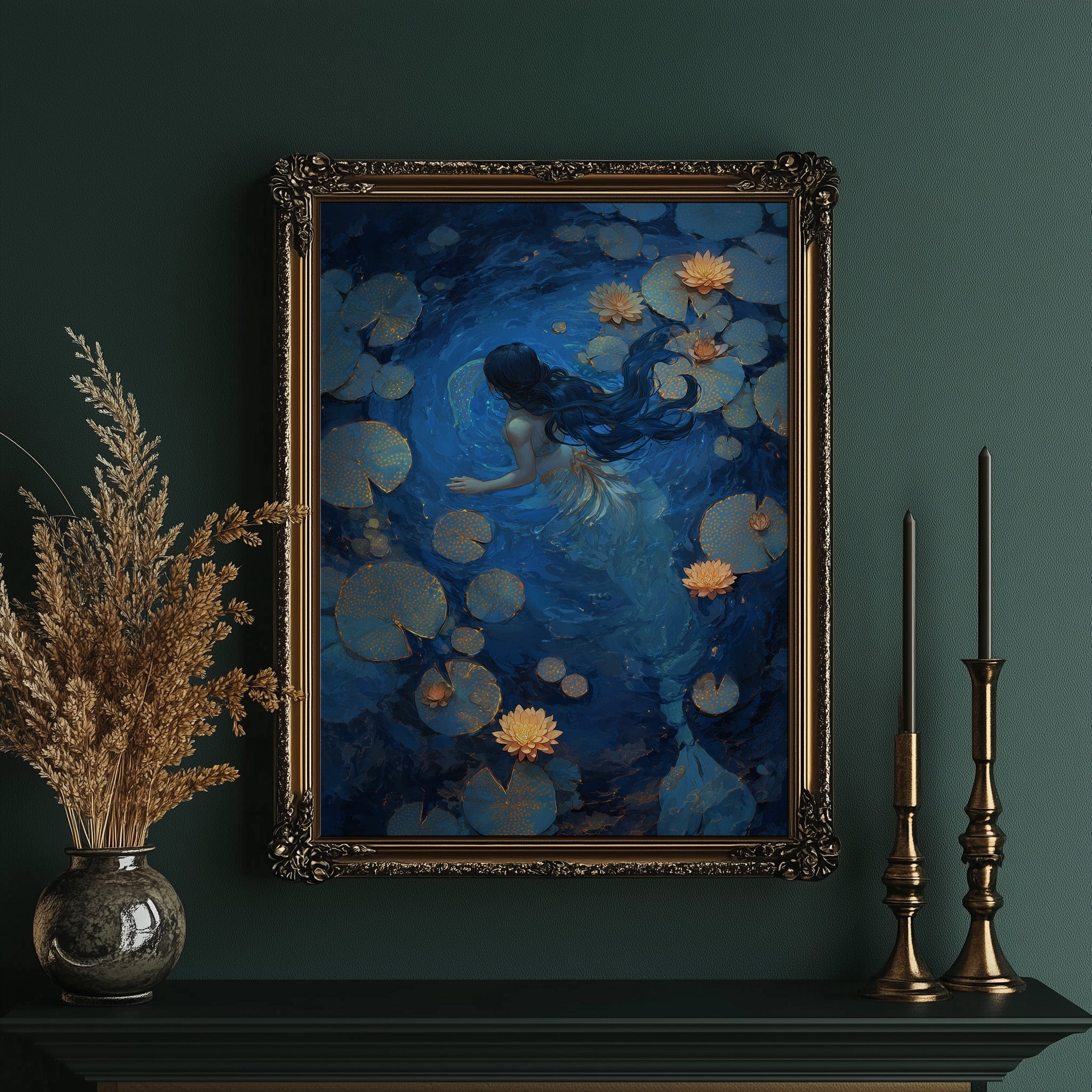 Midnight Blooms Upon Still Waters