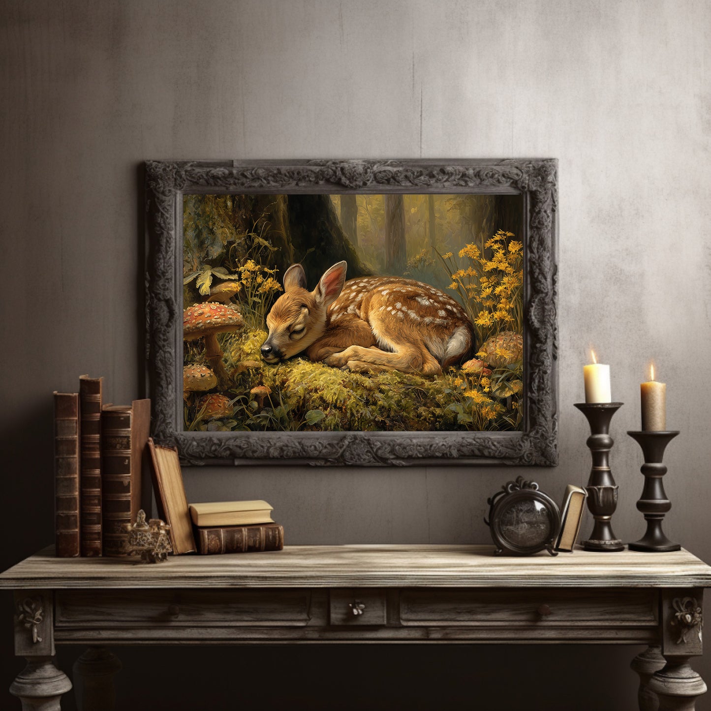 Fawn Dreams Among Golden Blooms