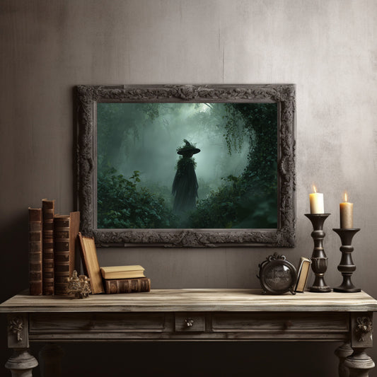 Mist Wanderer Among Ancient Trees