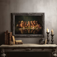 Maidens Gather At Lily Pond