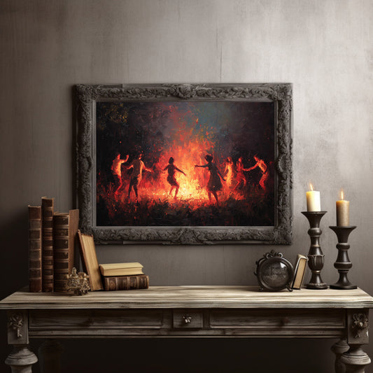 Firelit Dancers Circle Ancient Ritual