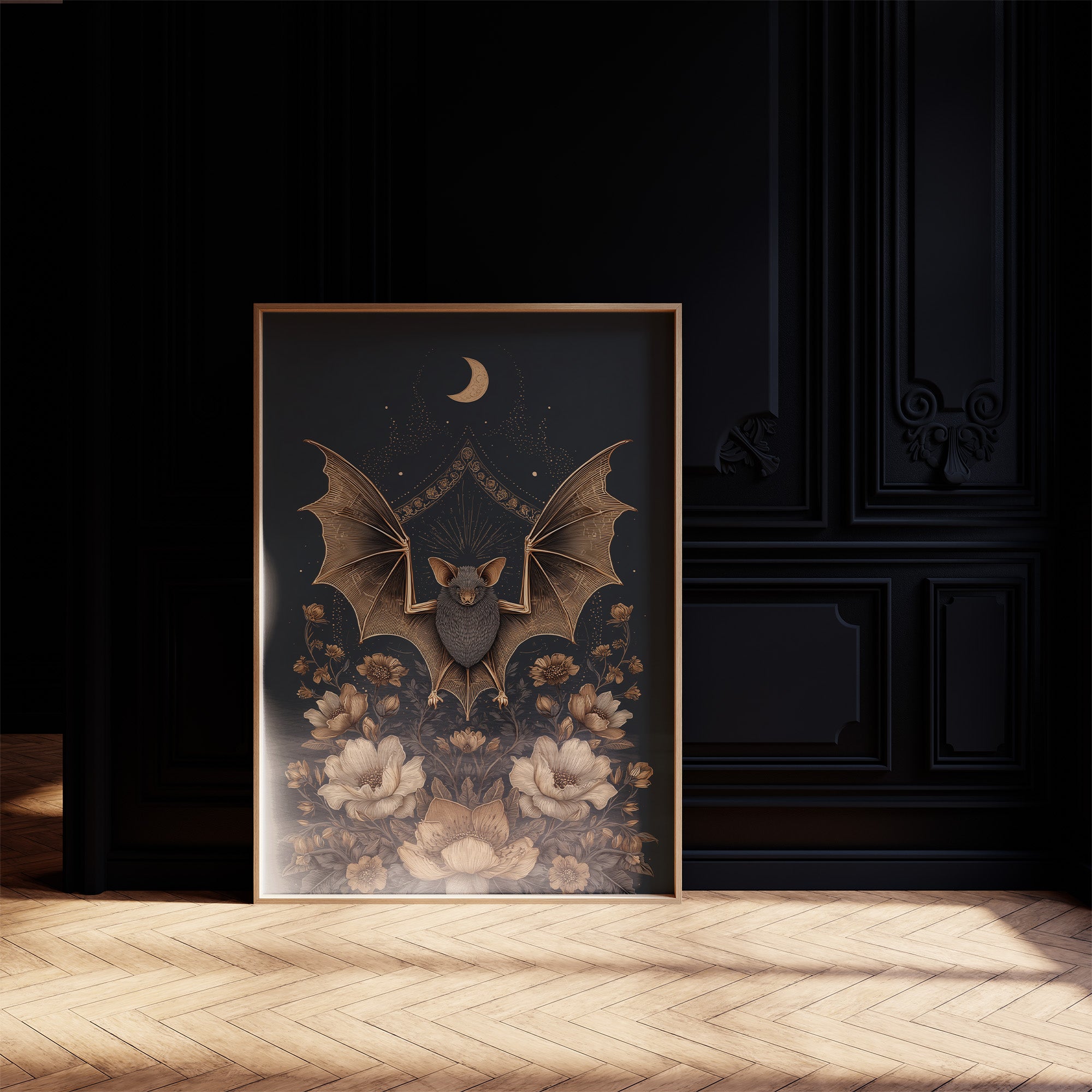 Midnight Blooms Under Copper Wings