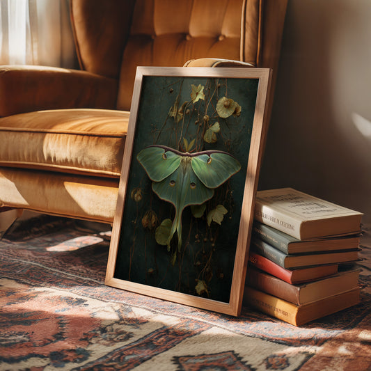 Midnight Moth Among Faded Blooms