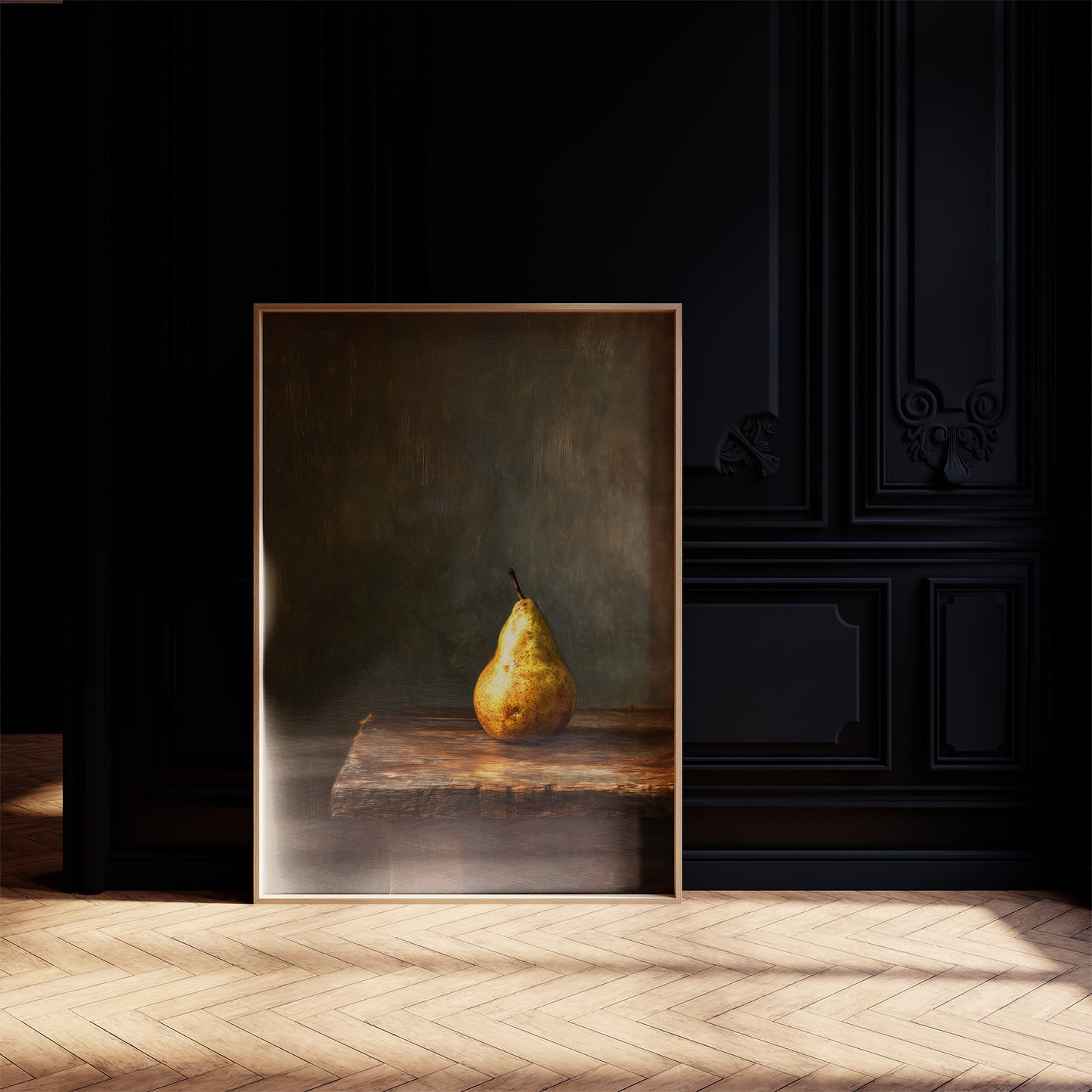 Solitary Pear In Golden Hour