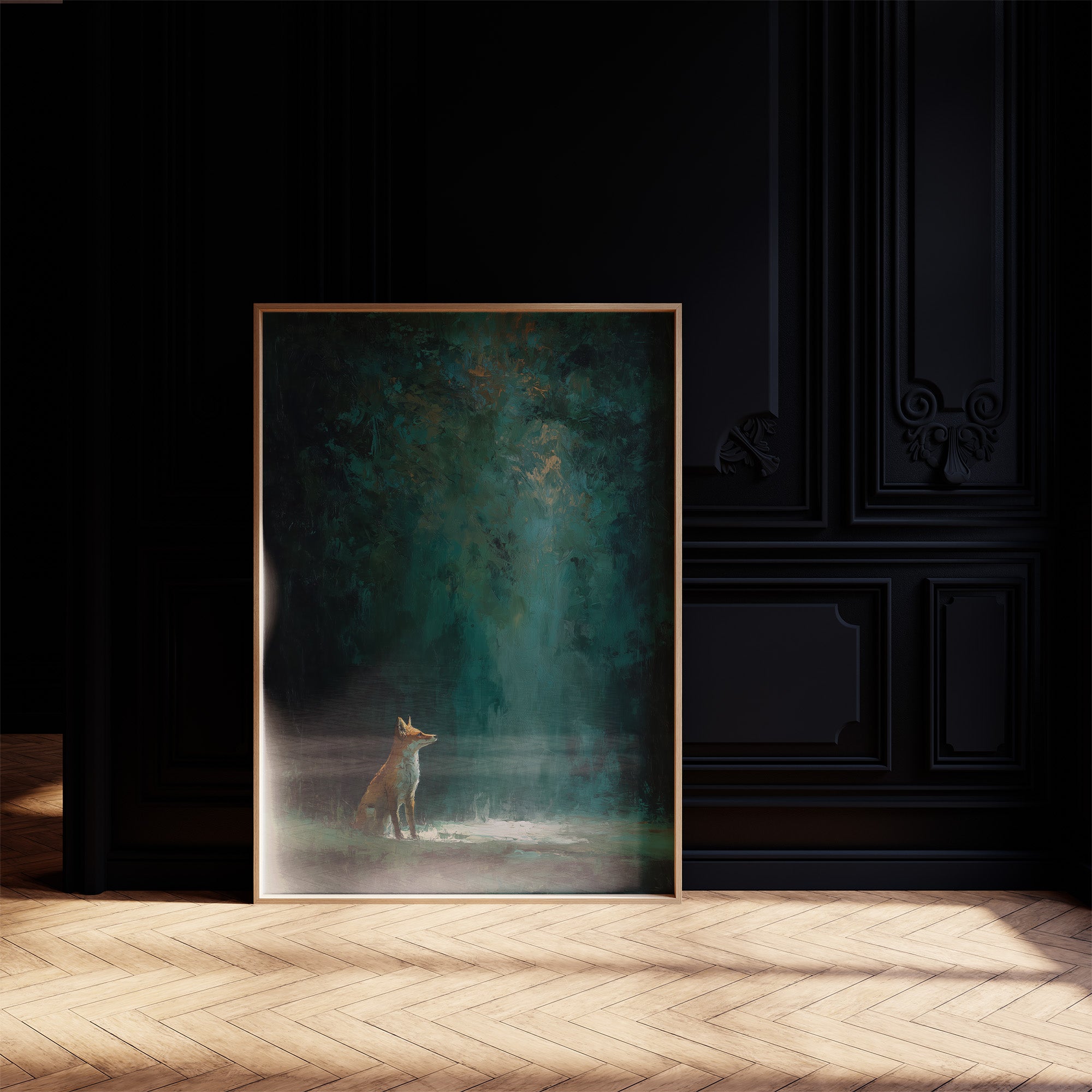 Fox Beneath Ancient Forest Glow