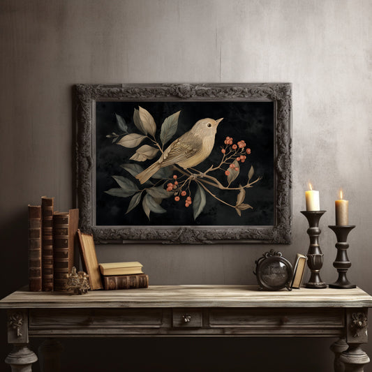 Songbird Among Autumn Berries