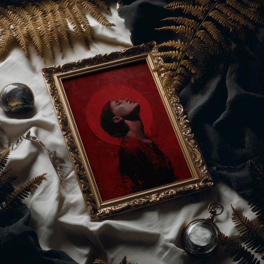 Crimson Halo Against Midnight Walls