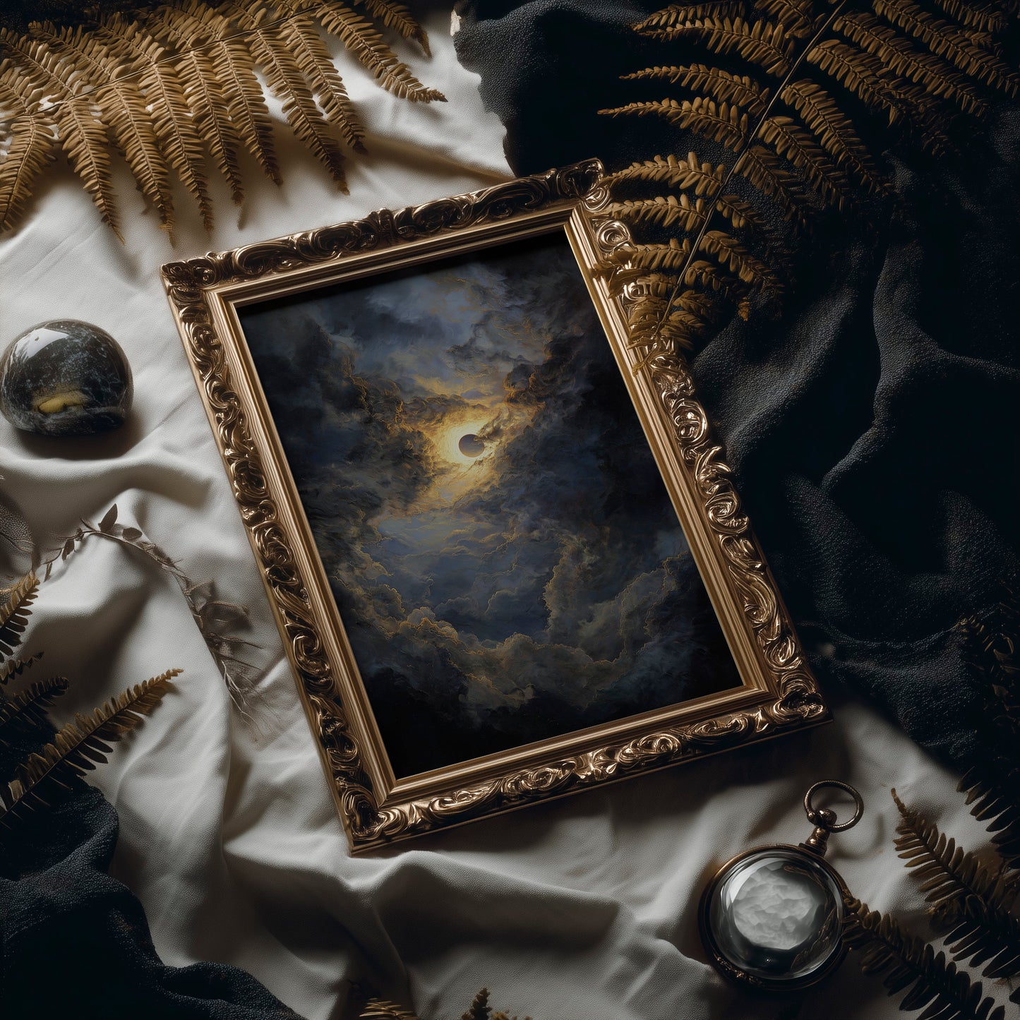 Eclipse Breaks Through Stormy Heavens