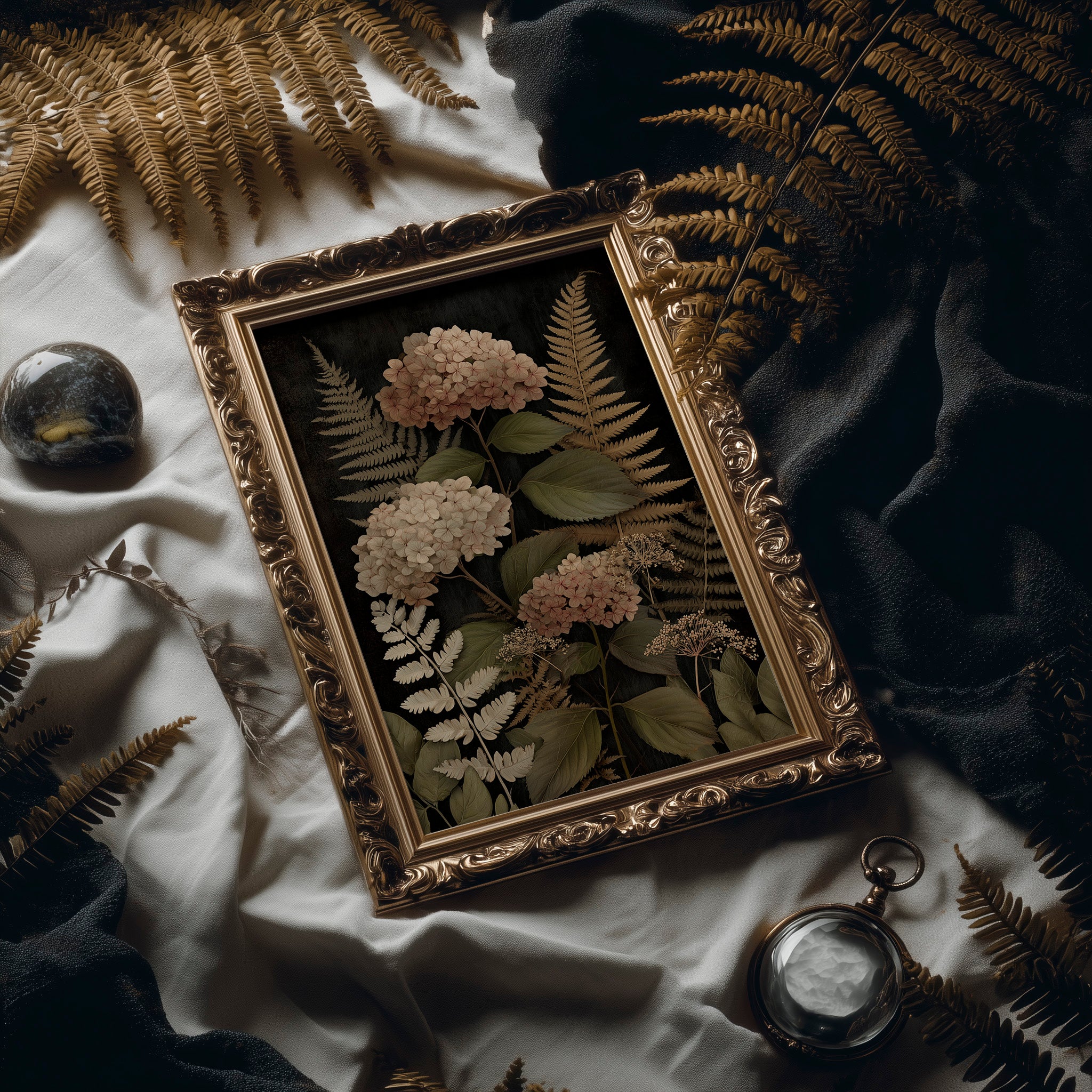 Blush Blooms Against Midnight Walls