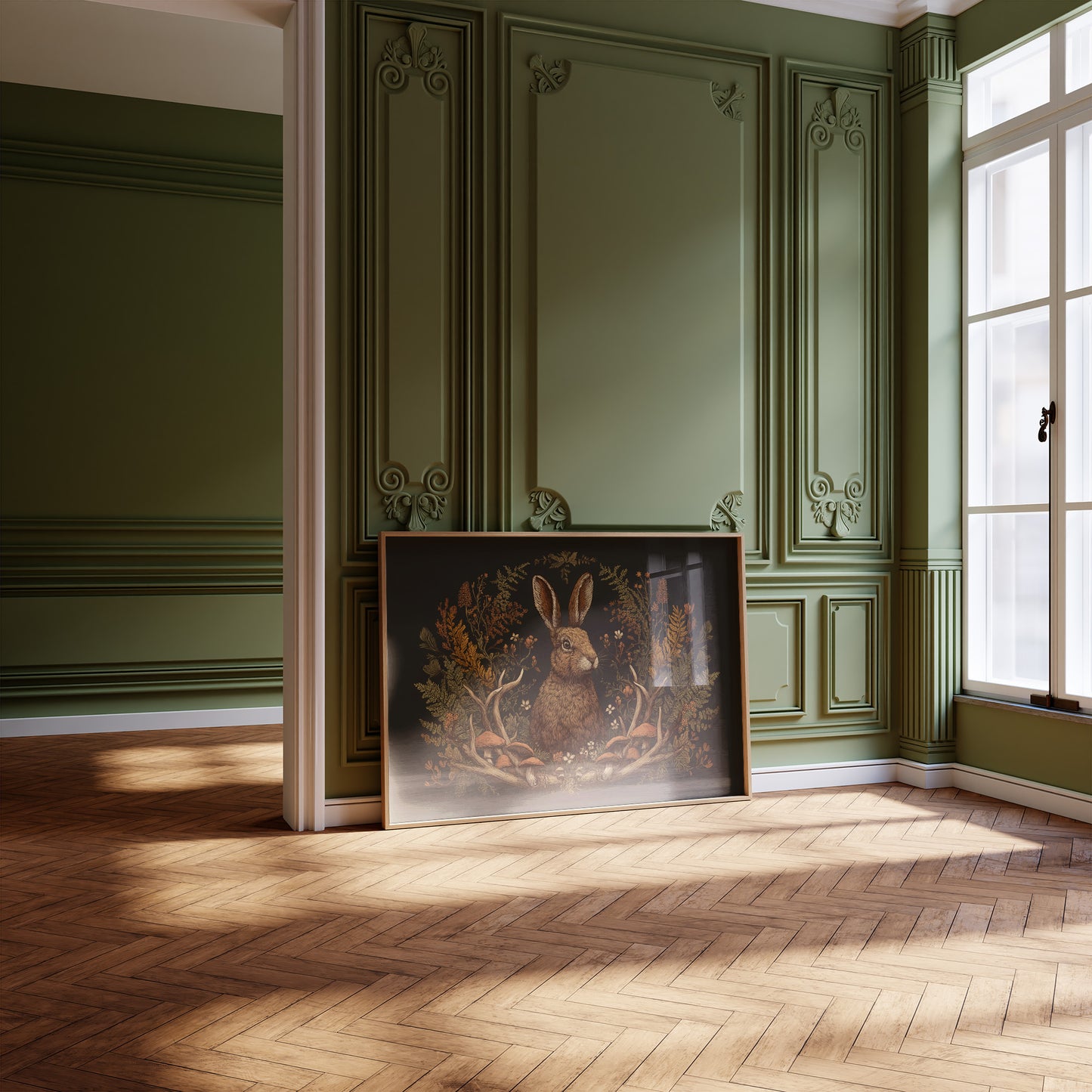 Autumn Hare Among Woodland Treasures