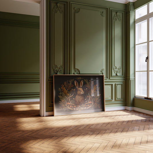 Autumn Hare Among Woodland Treasures