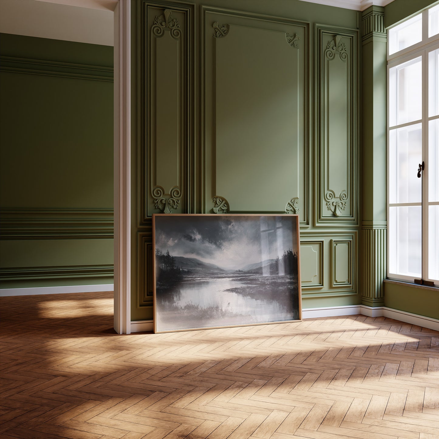 Quiet Valley Beneath Storm Clouds