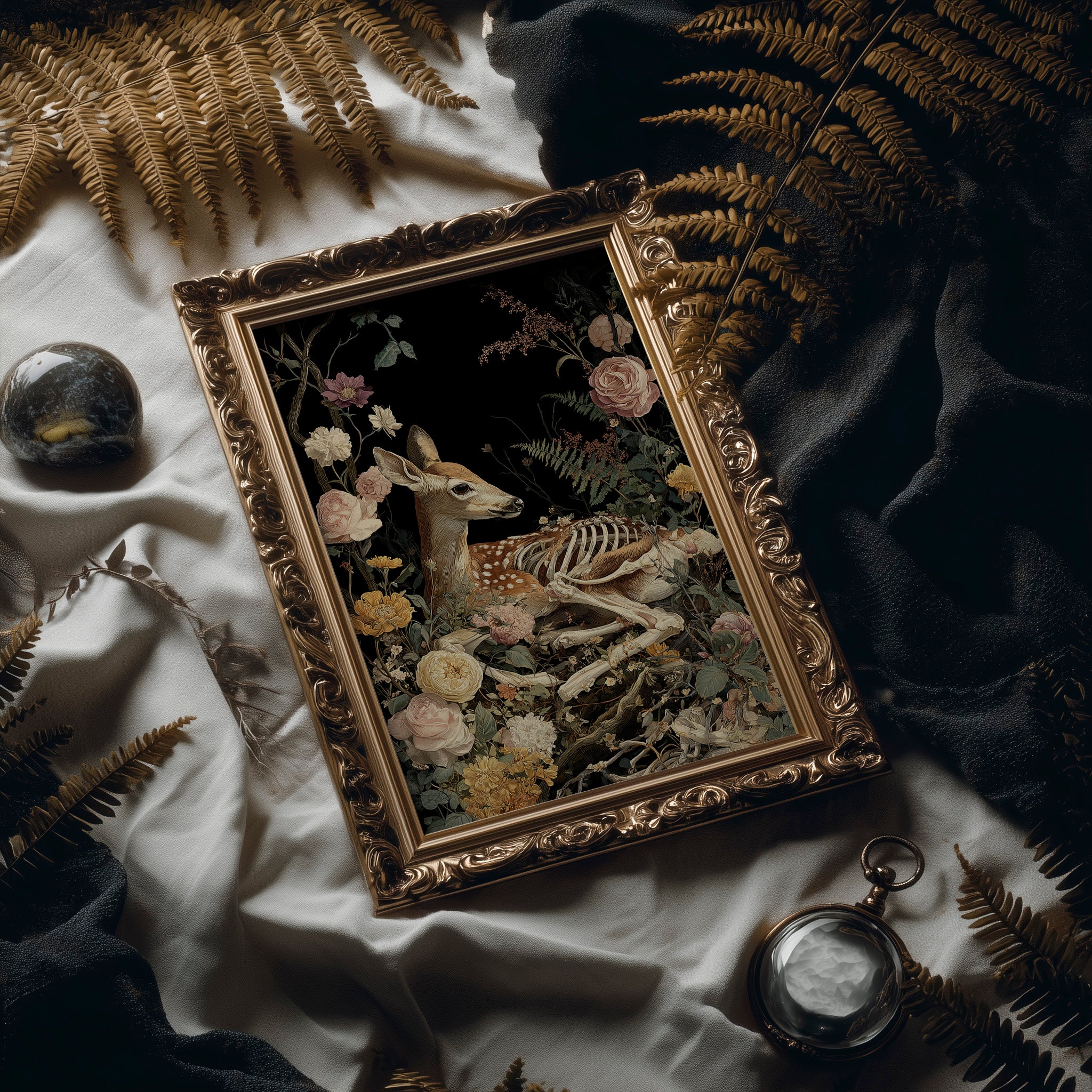 Fawn Bones Among Garden Blooms