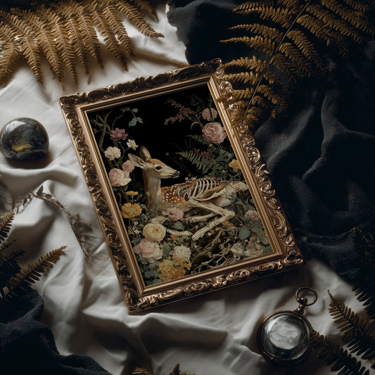 Fawn Bones Among Garden Blooms