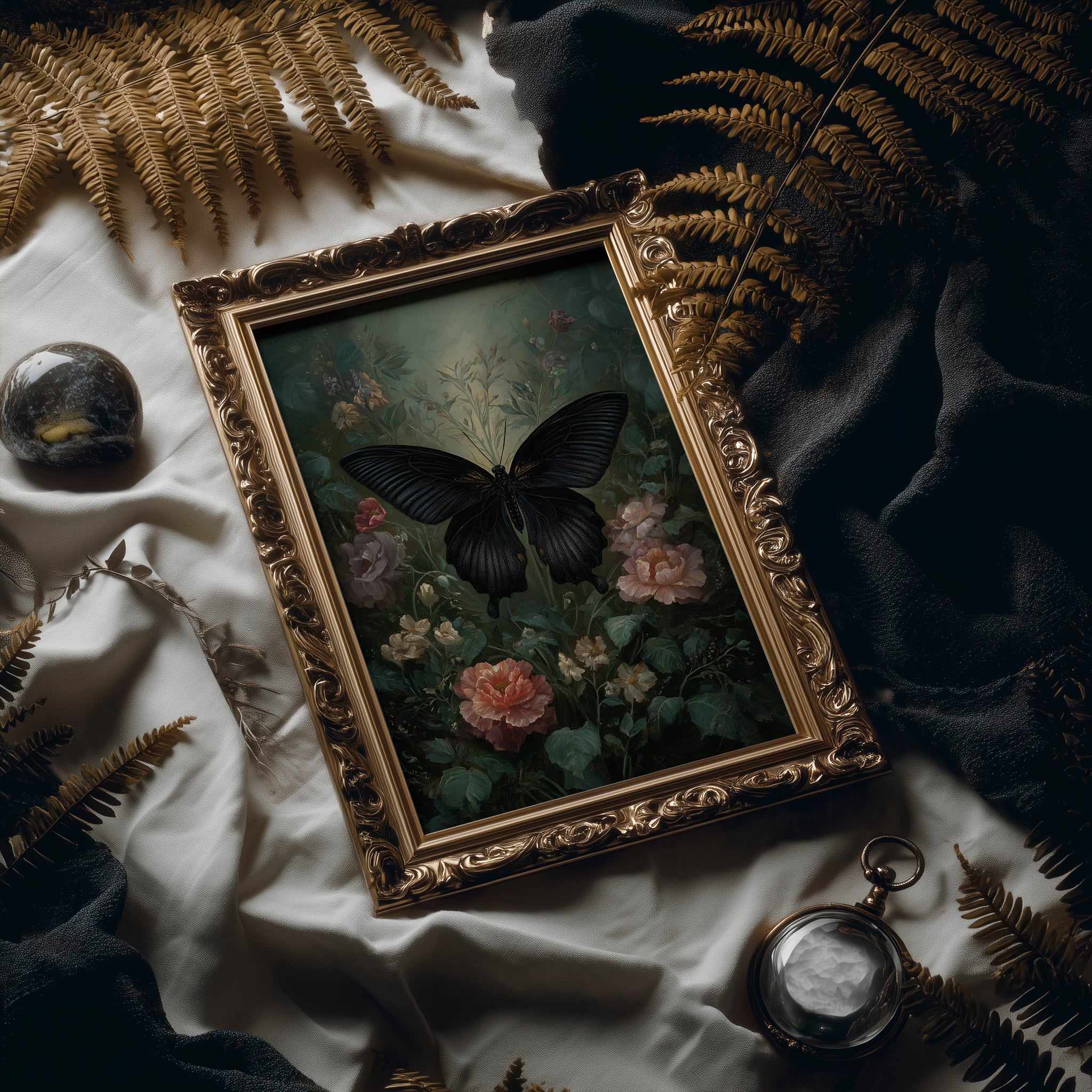 Midnight Blooms Against Dark Walls