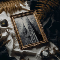 Ancient Spires Reach Stormy Heavens