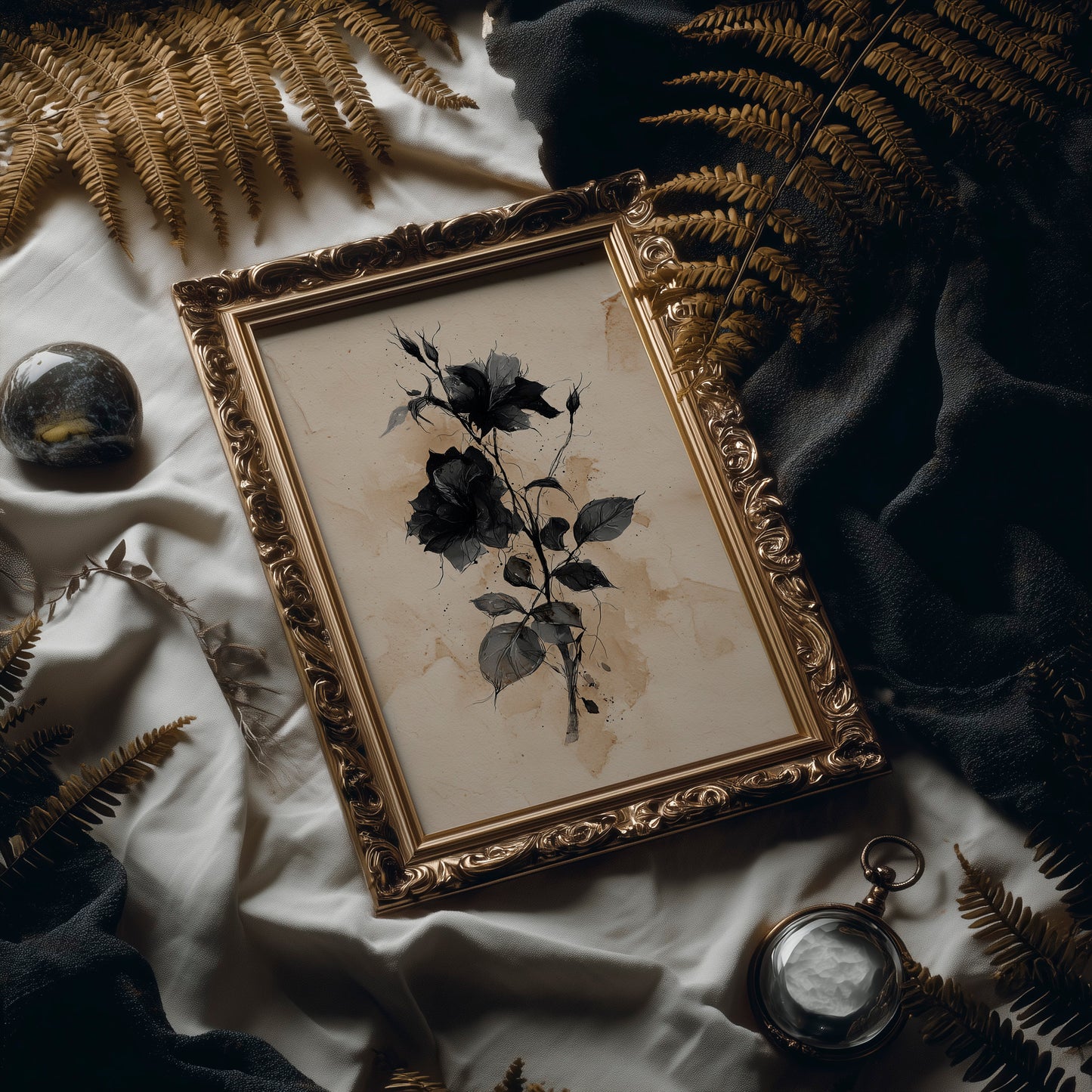 Dark Blooms Against Faded Time