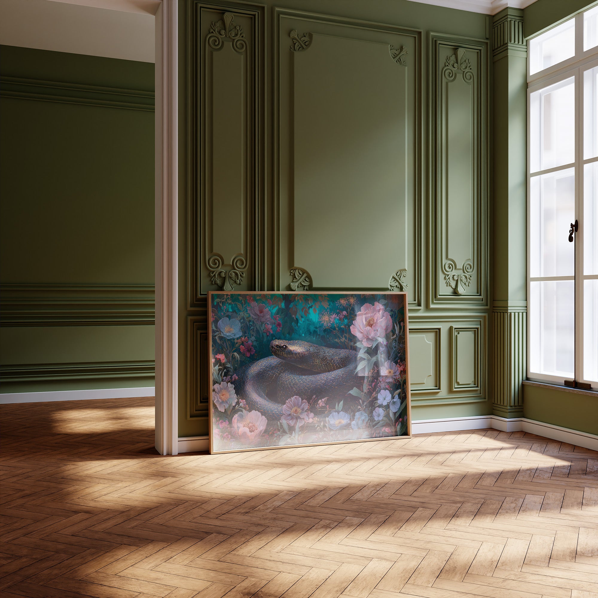 Serpent Among Blooming Gardens