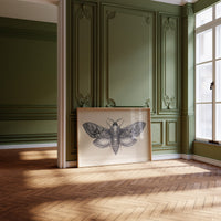 Vintage Moth Among Literary Spines