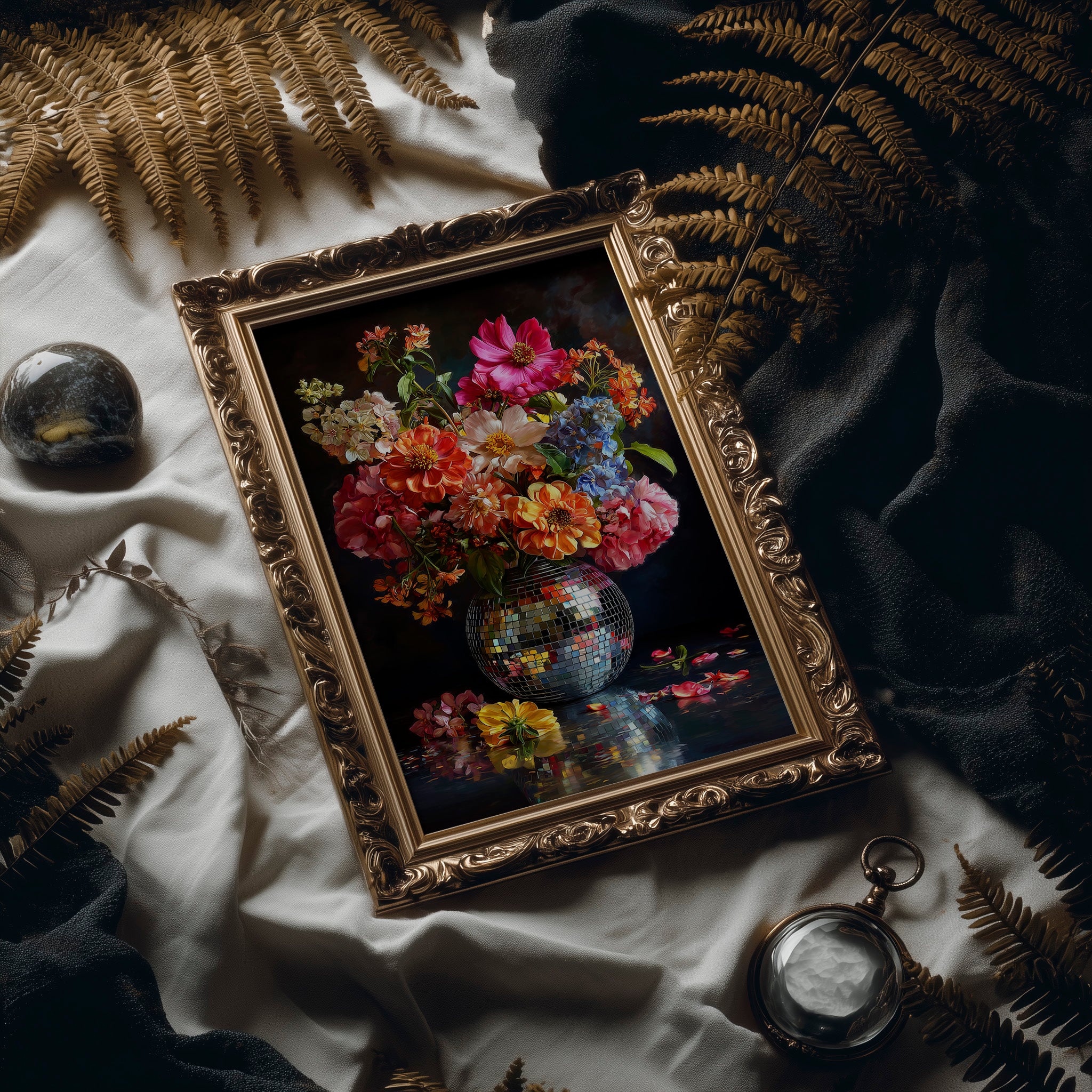 Disco Vase Blooms After Dark