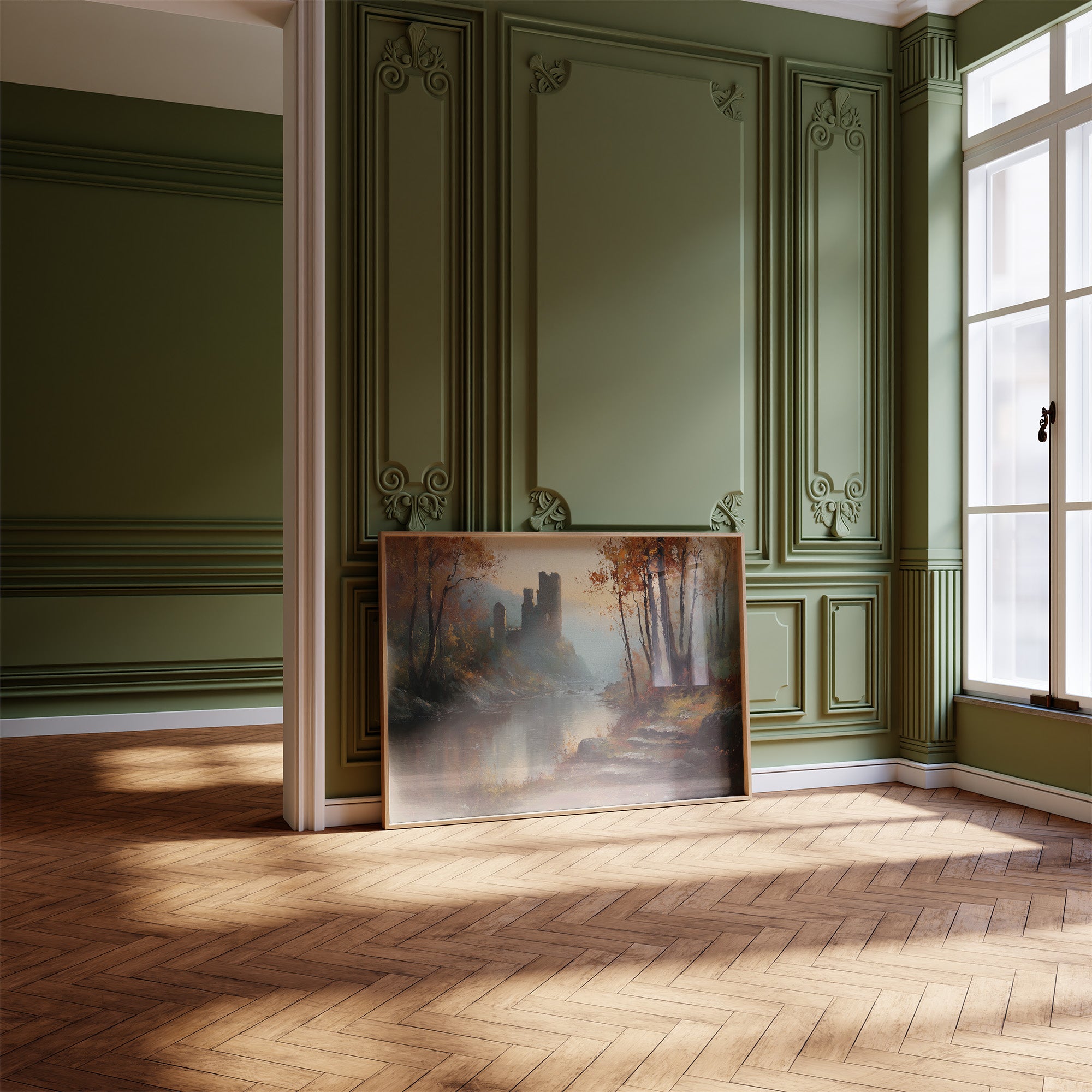 Autumn Castle By Misty Waters