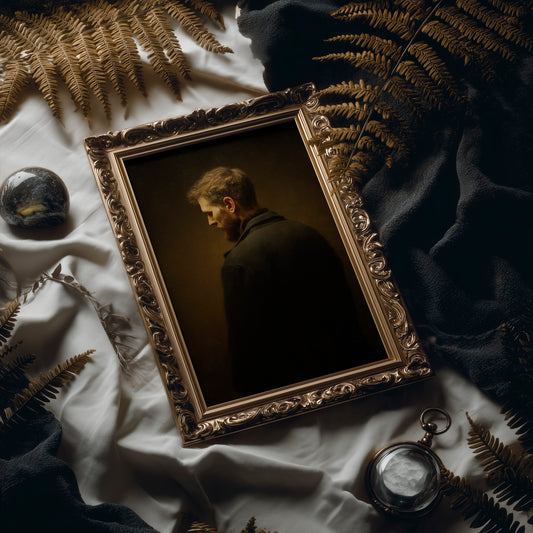 Amber Light On Contemplative Profile