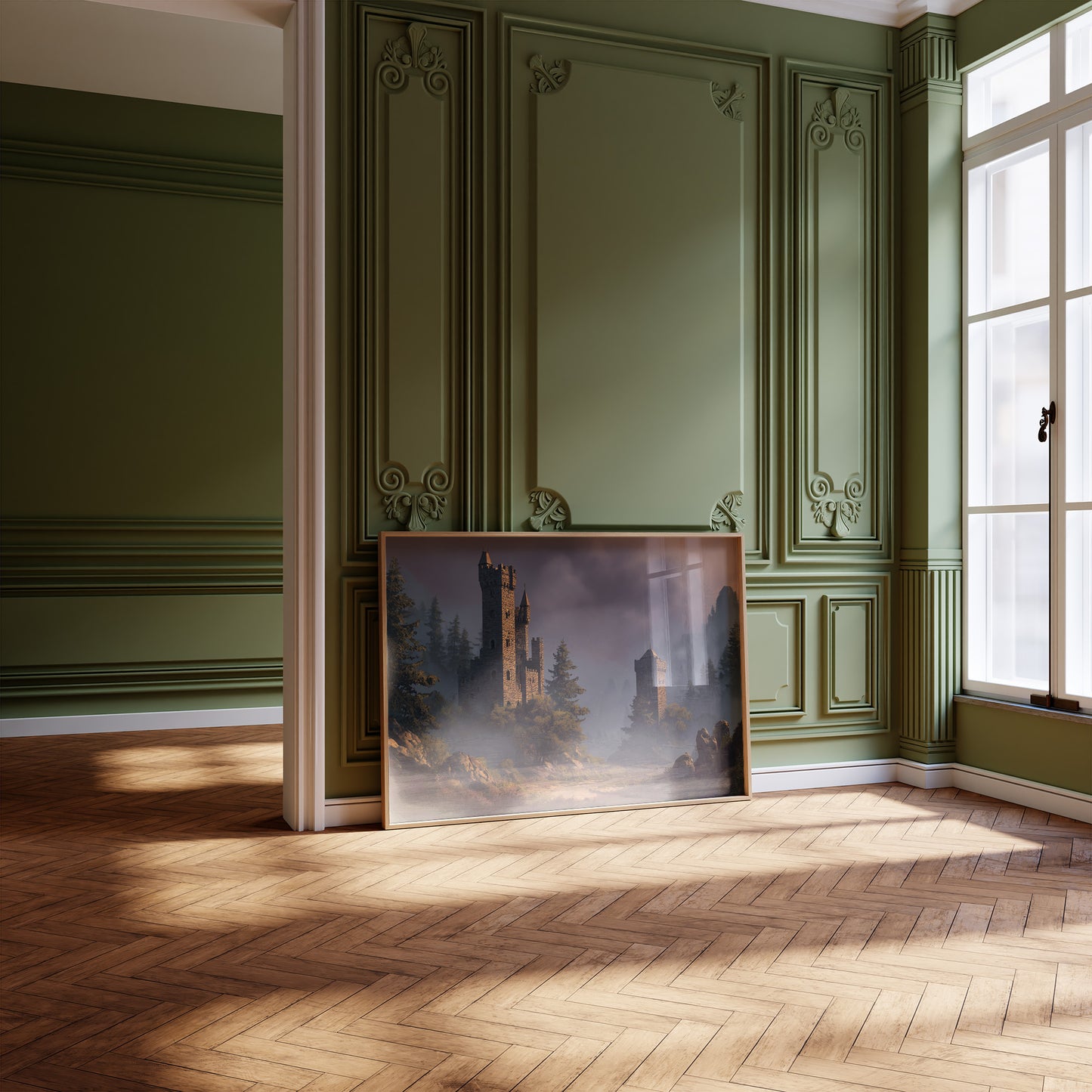 Ancient Towers Amid Mountain Mist