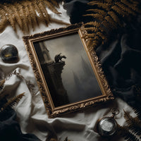 Ancient Sentinel Watches Foggy Spires