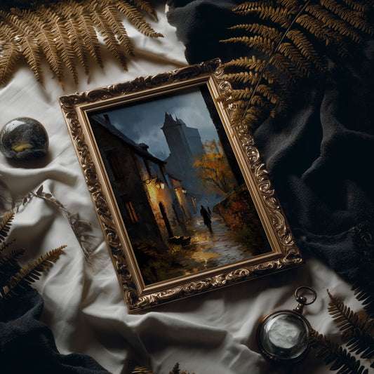 Autumn Glow Against Medieval Dusk