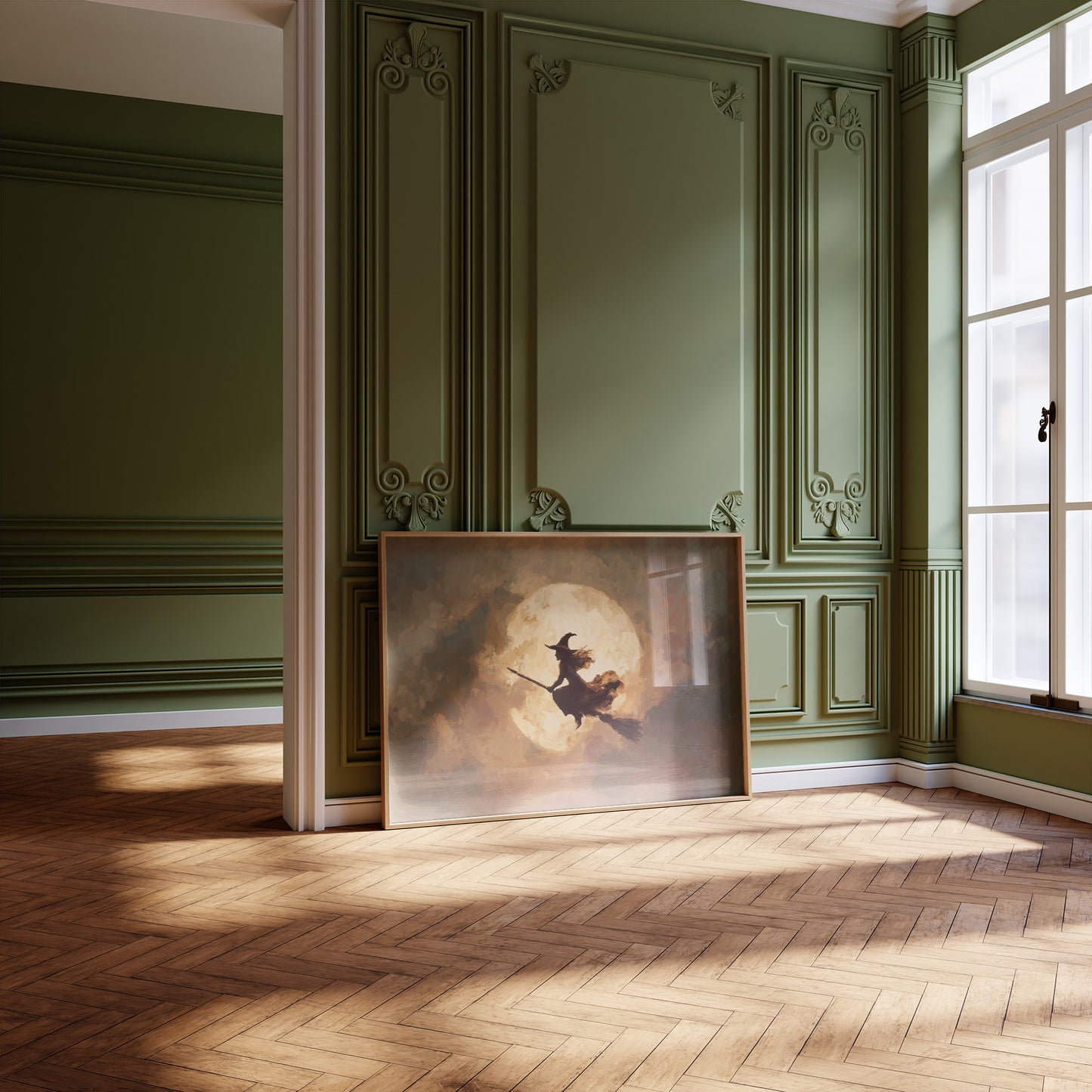 Autumn Flight Across Harvest Moon