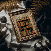 Books Bloom Among Potted Trees