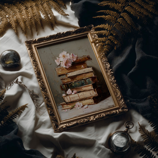 Blossoms Rest On Ancient Pages