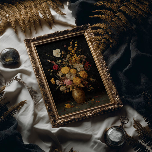 Golden Blooms Against Midnight Walls